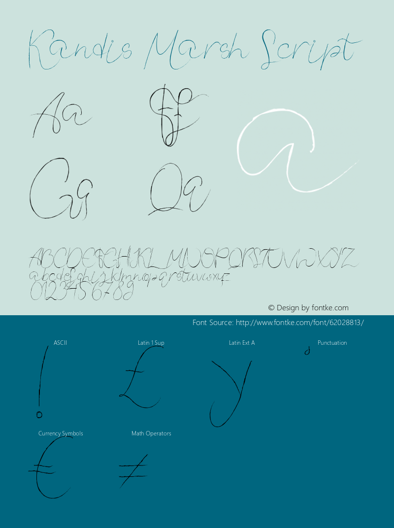 Kandis Marsh Script Version 1.002;Fontself Maker 3.4.0图片样张