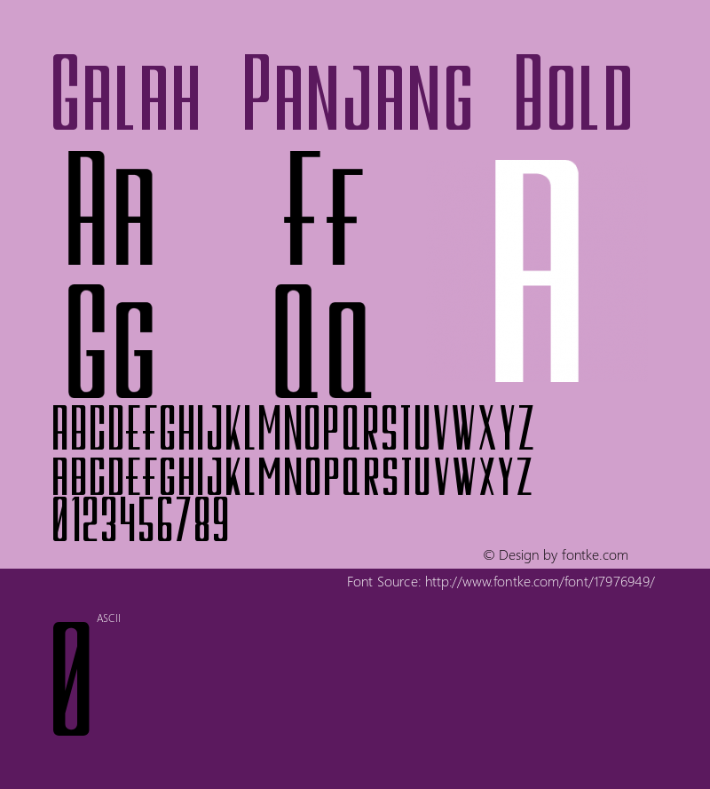 Galah Panjang Bold Version 001.000图片样张