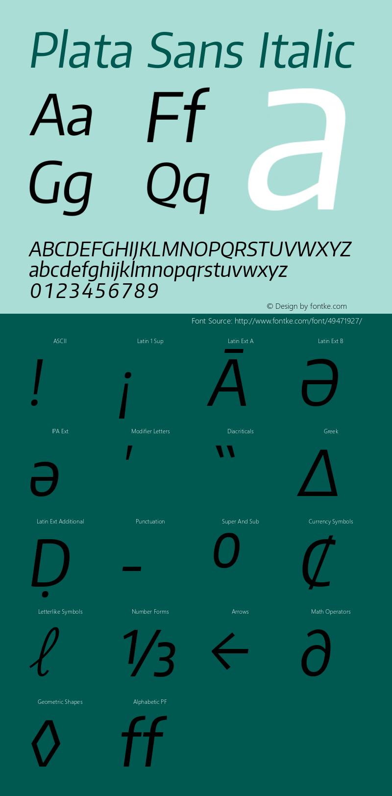 Plata Sans Italic Version 1.00;December 28, 2019;FontCreator 12.0.0.2547 64-bit; ttfautohint (v1.6)图片样张