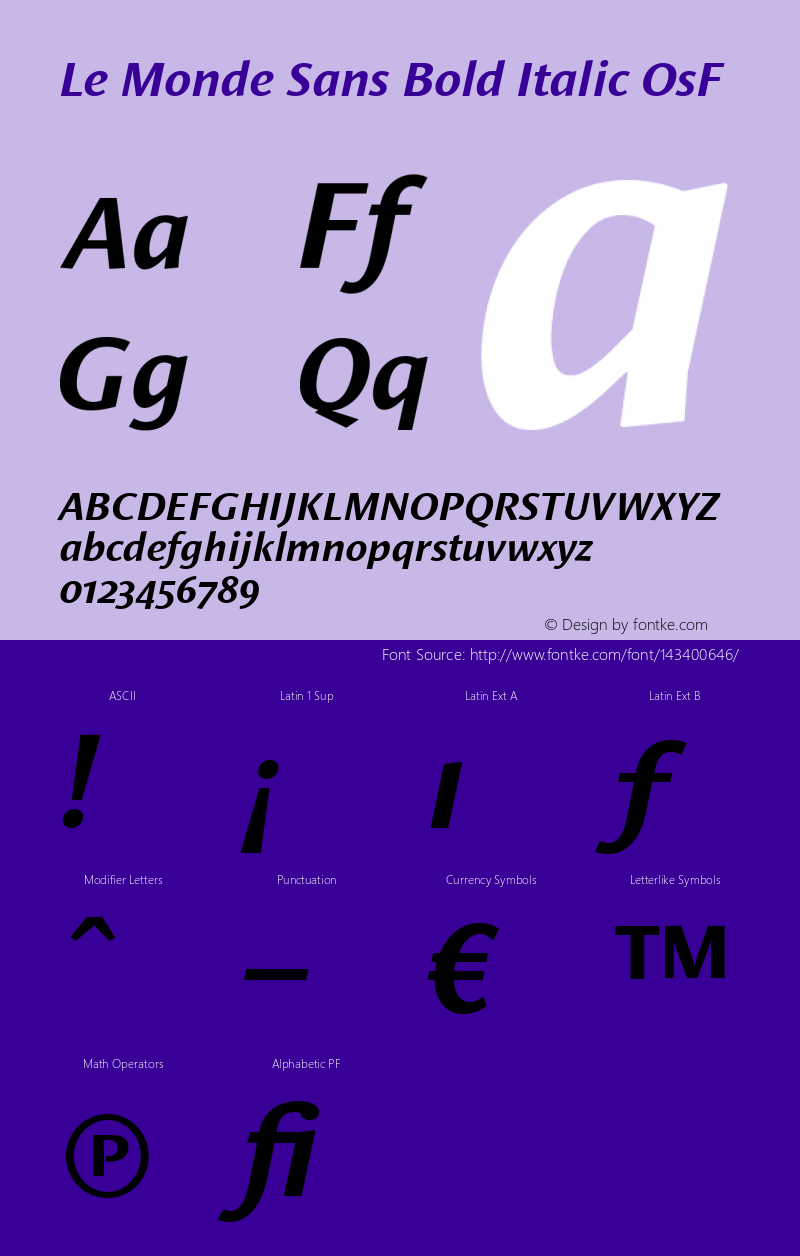 Le Monde Sans Bold Italic OsF 001.000图片样张