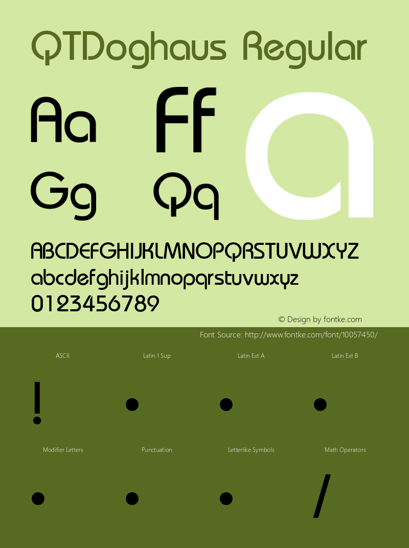 QTDoghaus Regular QualiType TrueType font  10/5/92图片样张
