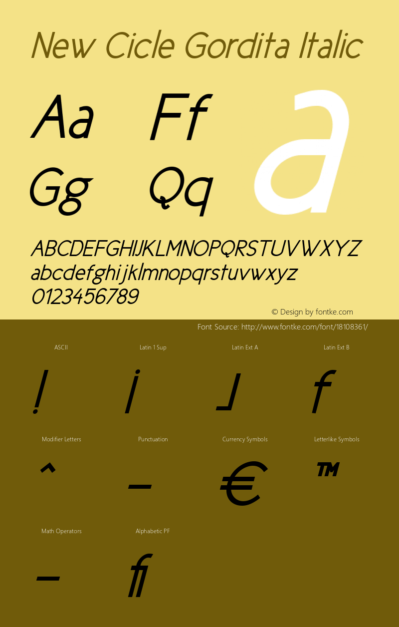 New Cicle Gordita Italic Version 001.000图片样张