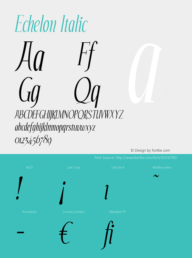 Echelon Italic Version 2.000 2004图片样张