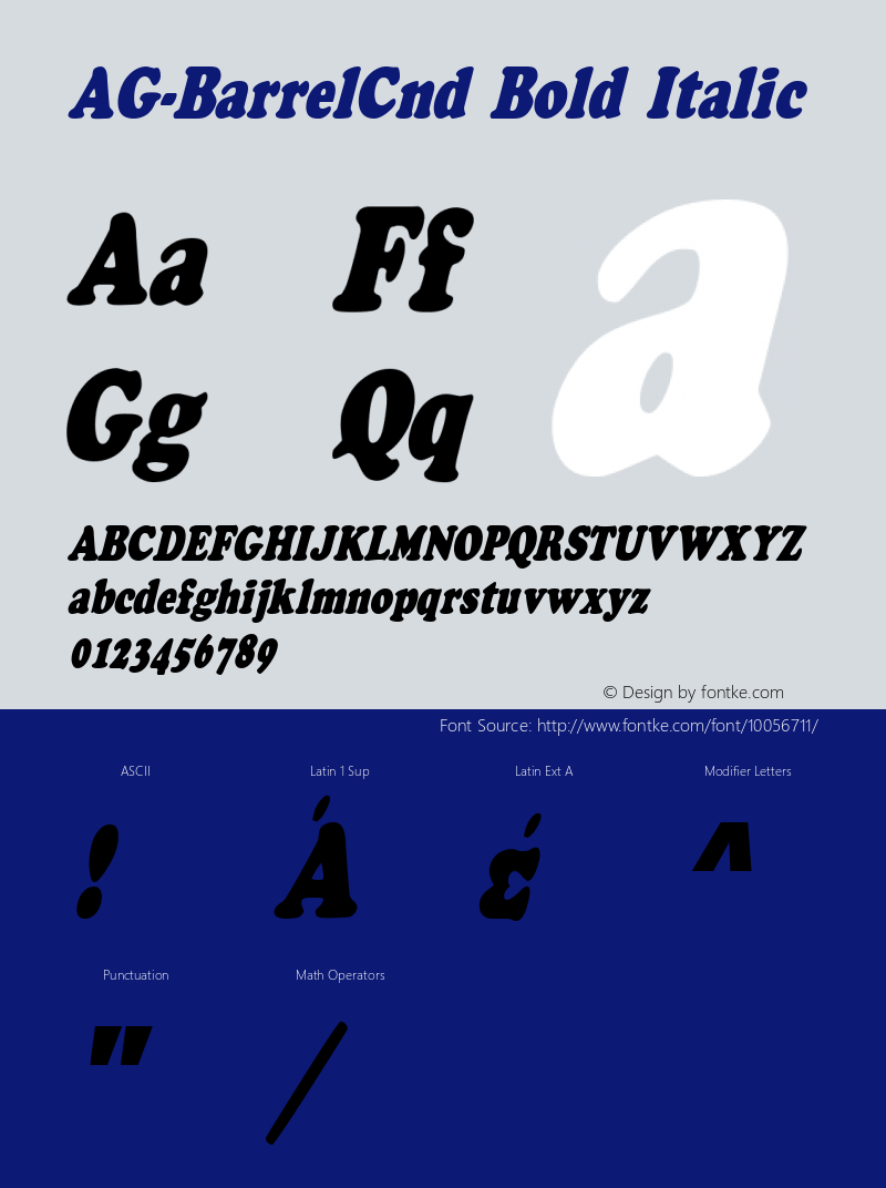 AG-BarrelCnd Bold Italic 1.0 Fri Sep 02 17:02:31 1994图片样张