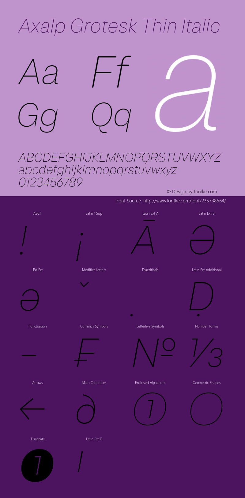 Axalp Grotesk Thin Italic Version 1.000;PS 001.000;hotconv 1.0.88;makeotf.lib2.5.64775图片样张