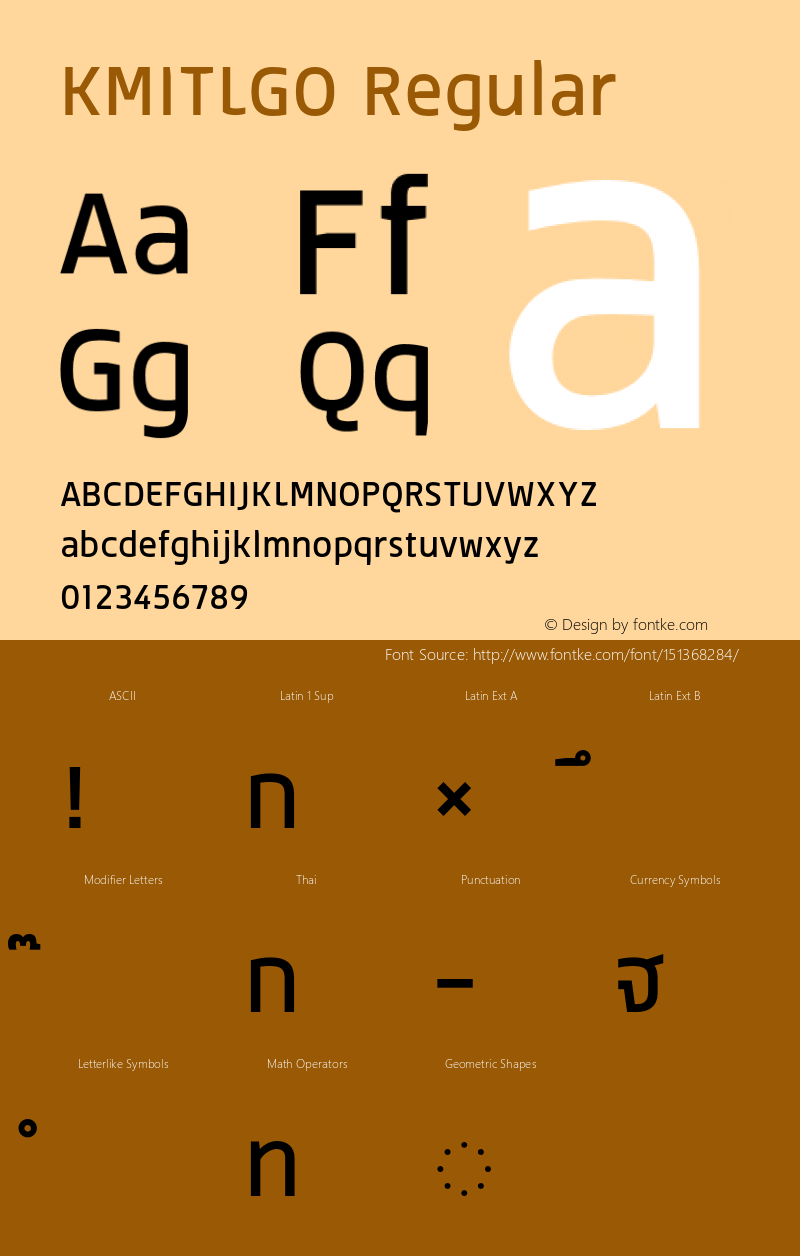 KMITLGORegular Version 1.00 2019 by Fontcraft: Jutipong Poosumas, Suwisa Sae-ueng图片样张