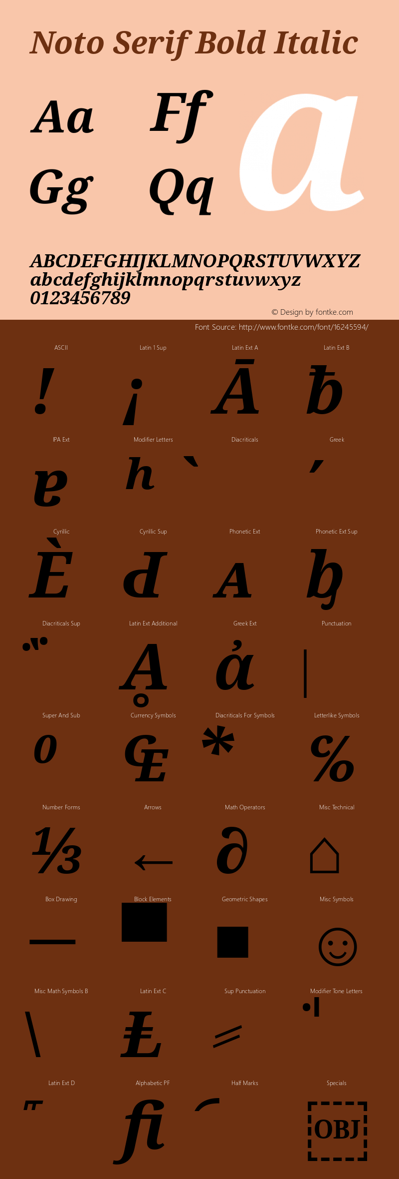 Noto Serif Bold Italic Version 1.06图片样张
