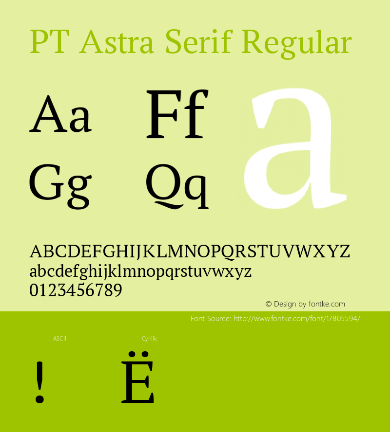 PT Astra Serif Regular Version 1.001; ttfautohint (v1.4.1)图片样张