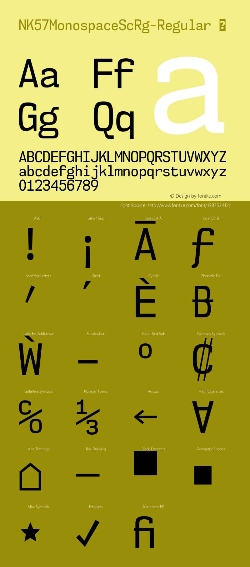 ☞NK57MonospaceScRg-Regular Version 1.000;com.myfonts.easy.typodermic.nk57-monospace.semicond-regular.wfkit2.version.4sfW图片样张