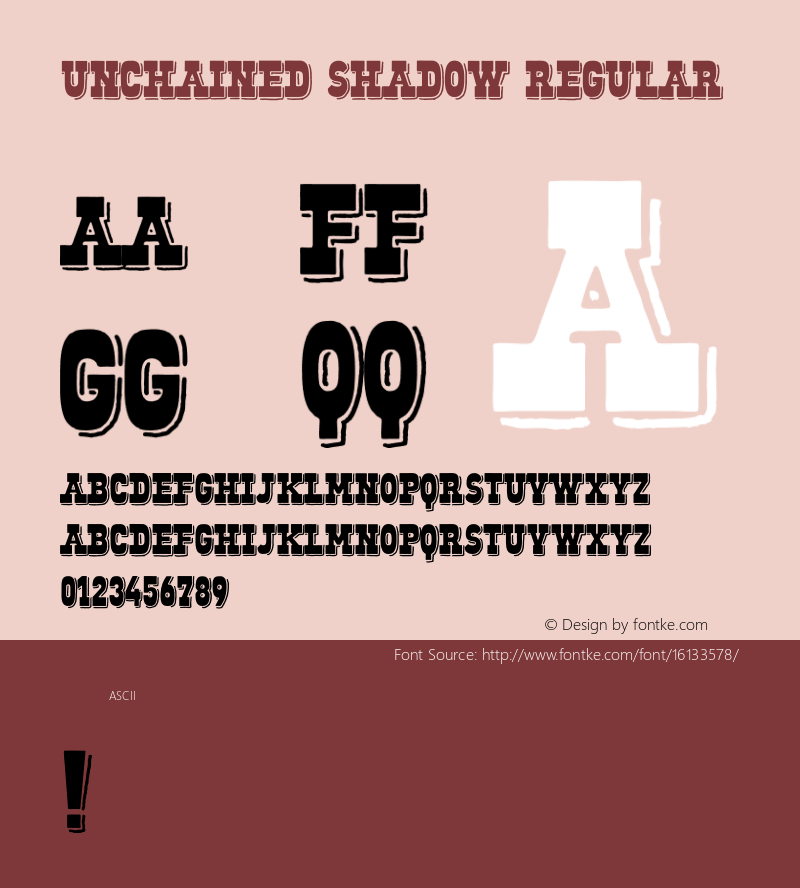 Unchained Shadow Regular Version 1.000;PS 001.000;hotconv 1.0.70;makeotf.lib2.5.58329 DEVELOPMENT图片样张