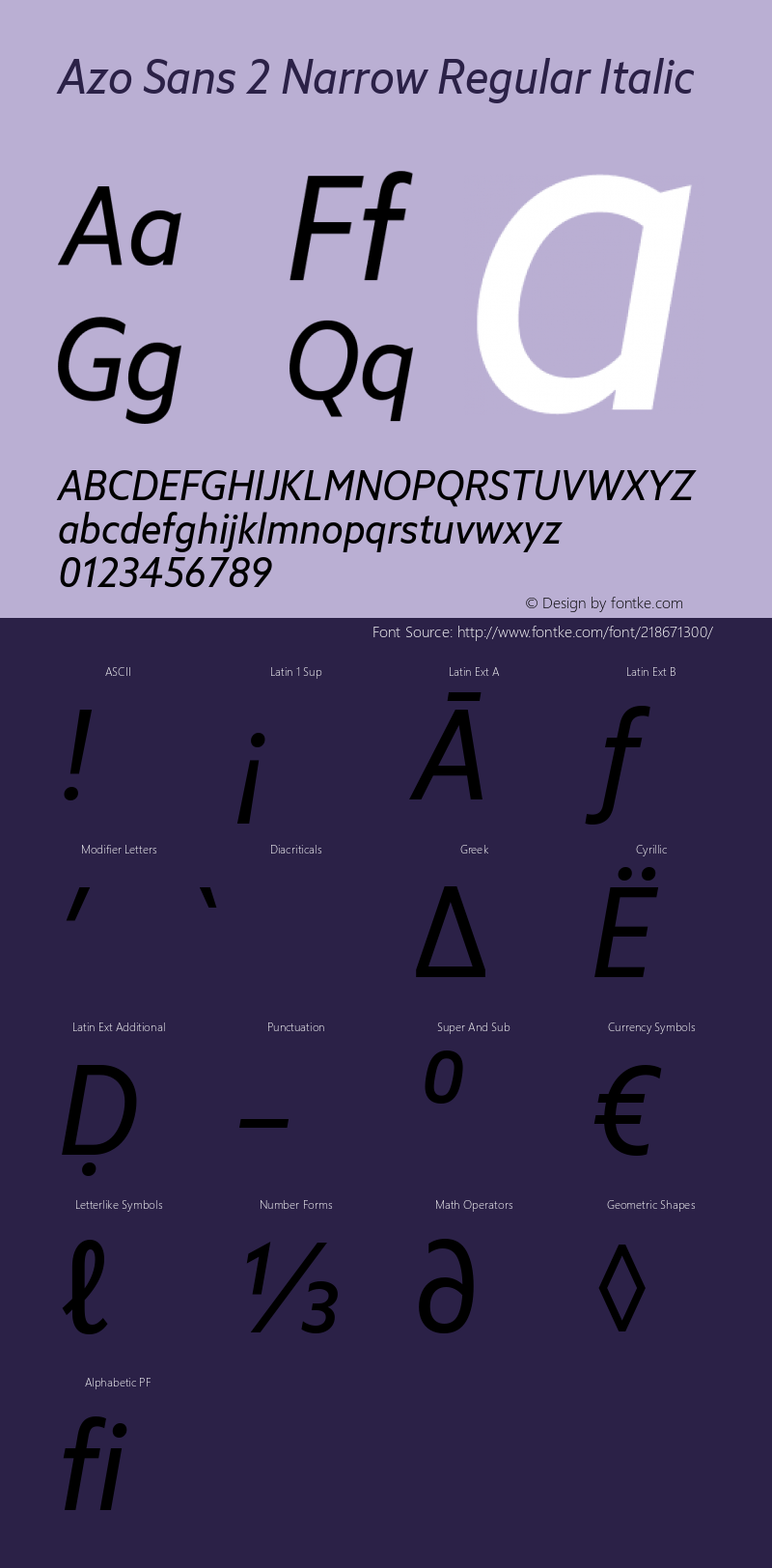 Azo Sans 2 Narrow  Regular Italic Version 2.003图片样张