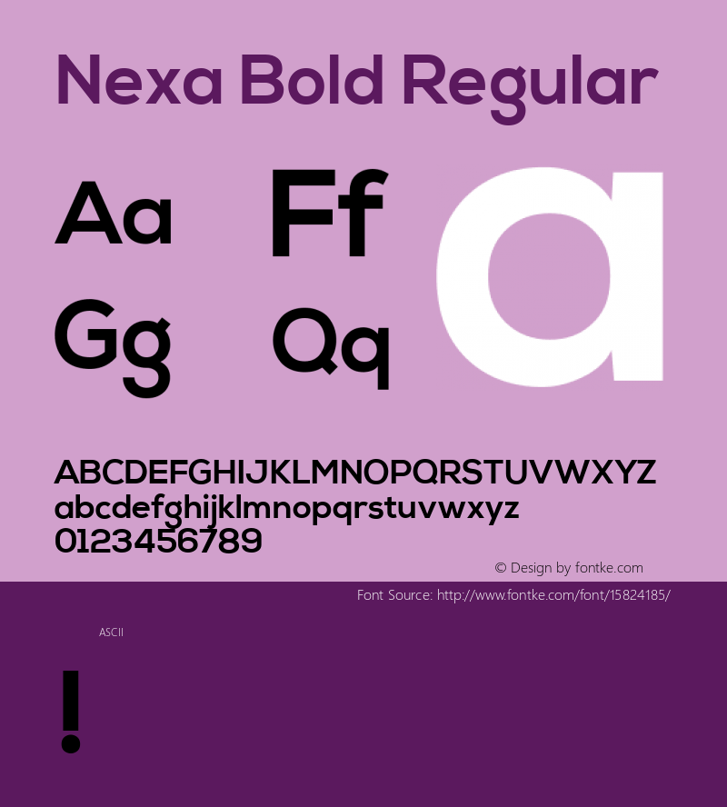 Nexa Bold Regular Version 1.000; ttfautohint (v1.4.1)图片样张