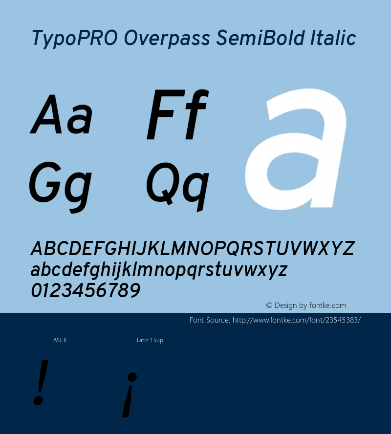 TypoPRO Overpass SemiBold Italic Version 3.000;DELV;Overpass图片样张