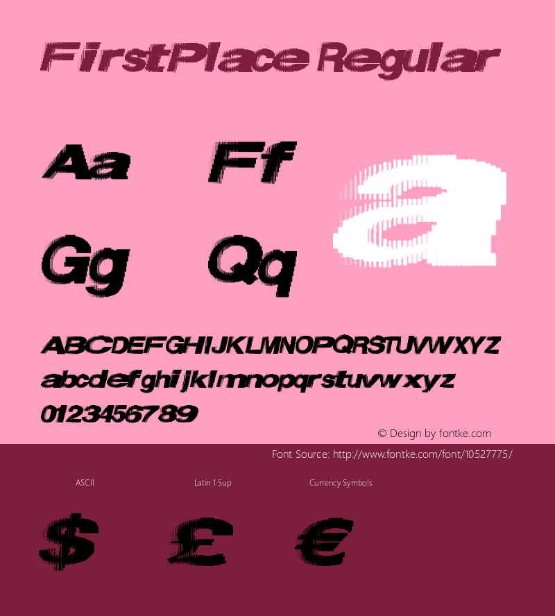 FirstPlace Regular Version 1.00 November 23, 2013, initial release图片样张