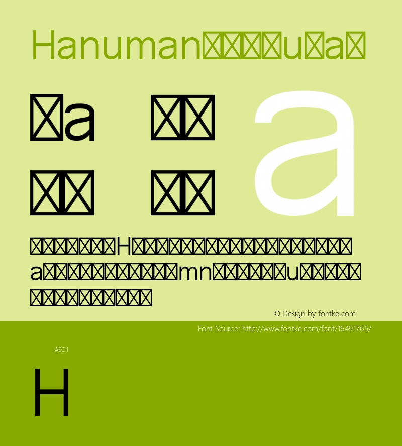 Hanuman Regular Version 2.00 August 13, 2011图片样张