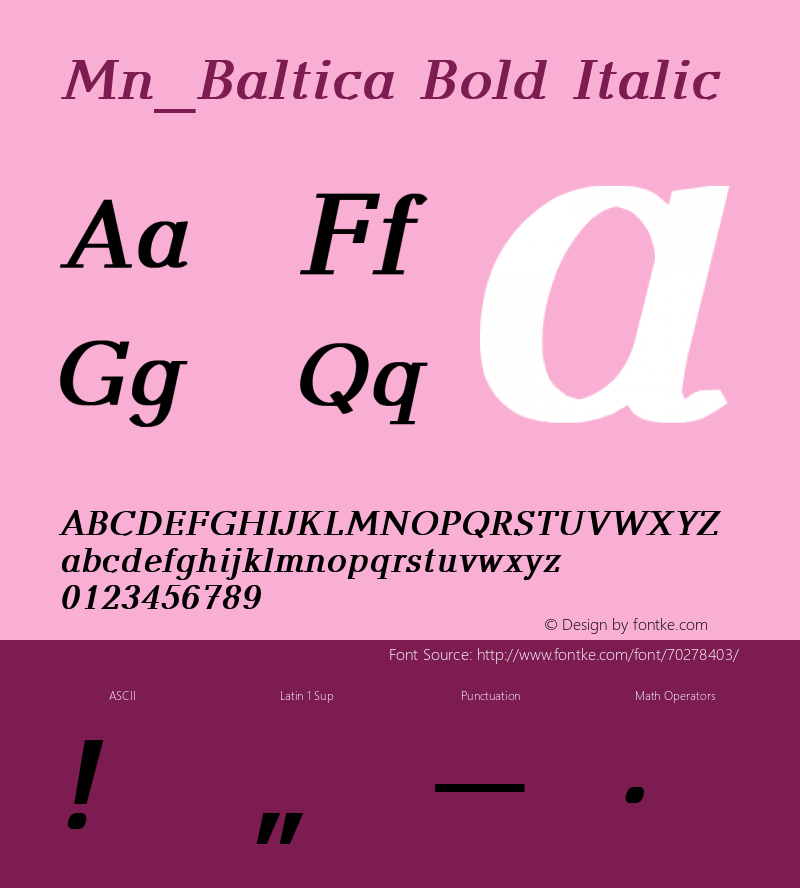Mn_Baltica Bold Italic 31 December 1996图片样张