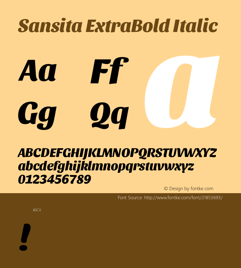Sansita ExtraBold Italic 图片样张