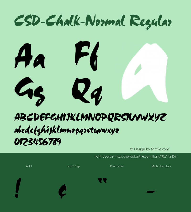 CSD-Chalk-Normal Regular Converted from C:\TTFONTS\CSDCHALK.TF1 by ALLTYPE图片样张