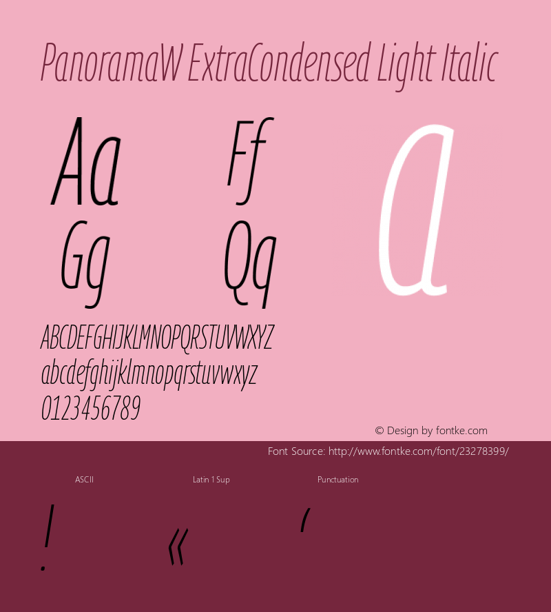 PanoramaW ExtraCondensed Light Italic Version 1.001;PS 1.1;hotconv 1.0.72;makeotf.lib2.5.5900; ttfautohint (v0.92) -l 8 -r 50 -G 200 -x 14 -w 