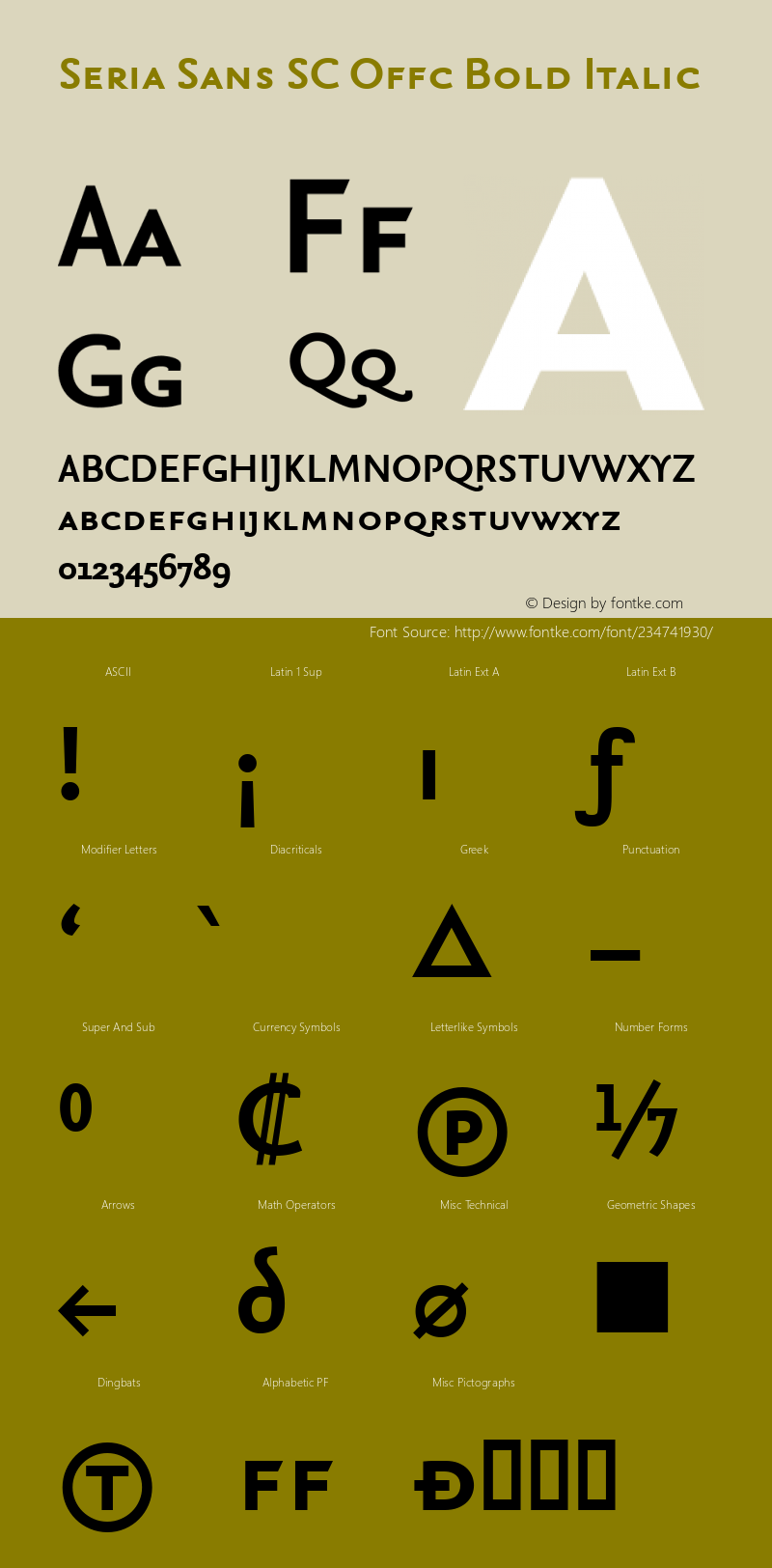 Seria Sans SC Offc Bold Italic Version 7.504; 2010; Build 1020图片样张