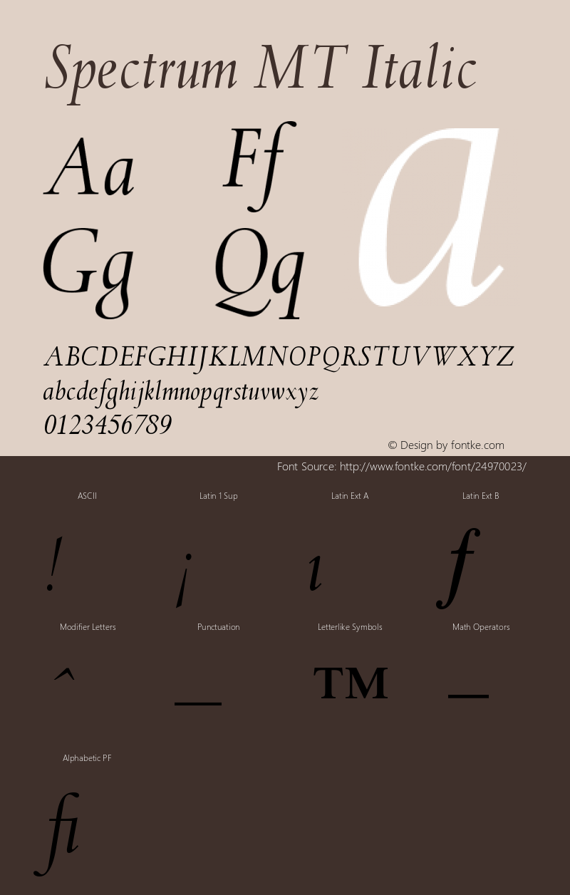 Spectrum MT Italic Version 001.003图片样张