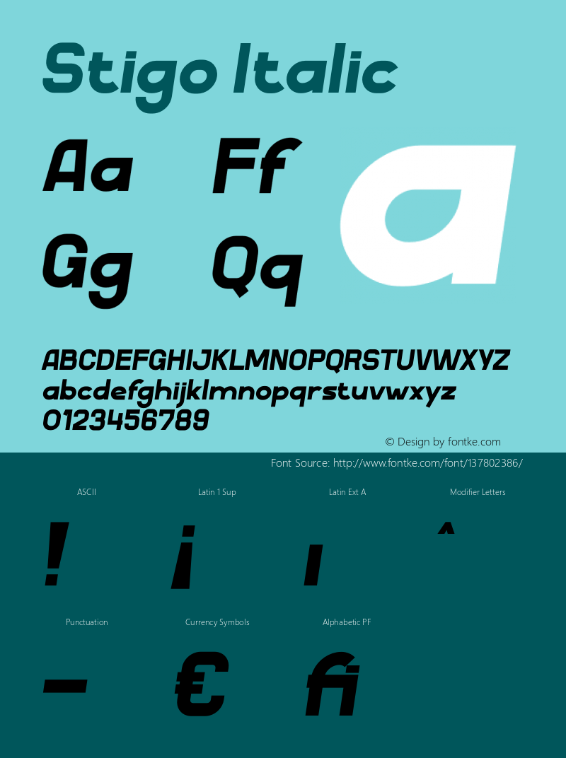 Stigo Italic Version 1.002;Fontself Maker 3.5.4图片样张