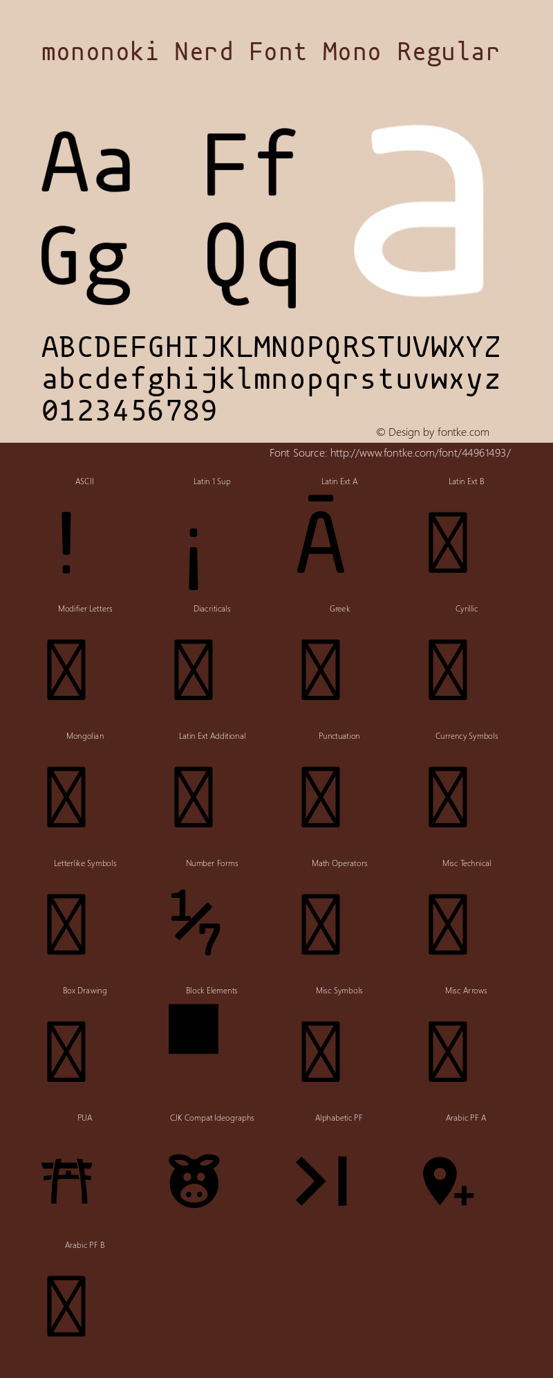 mononoki-Regular Nerd Font Complete Mono Version 1.001图片样张