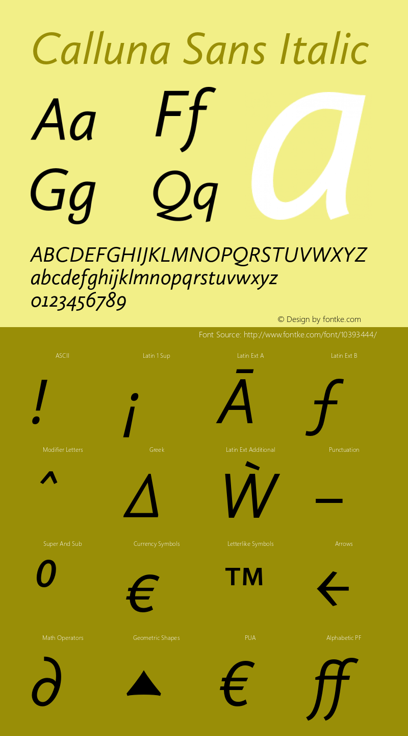 Calluna Sans Italic Version 2.040图片样张