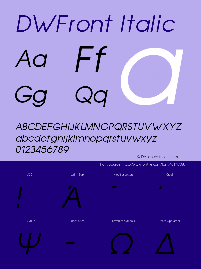 DWFront Italic 10/24/2002图片样张