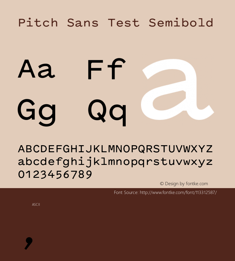 PitchSans-SemiboldTest Version 1.001;PS 1.1;hotconv 16.6.51;makeotf.lib2.5.65220;0图片样张