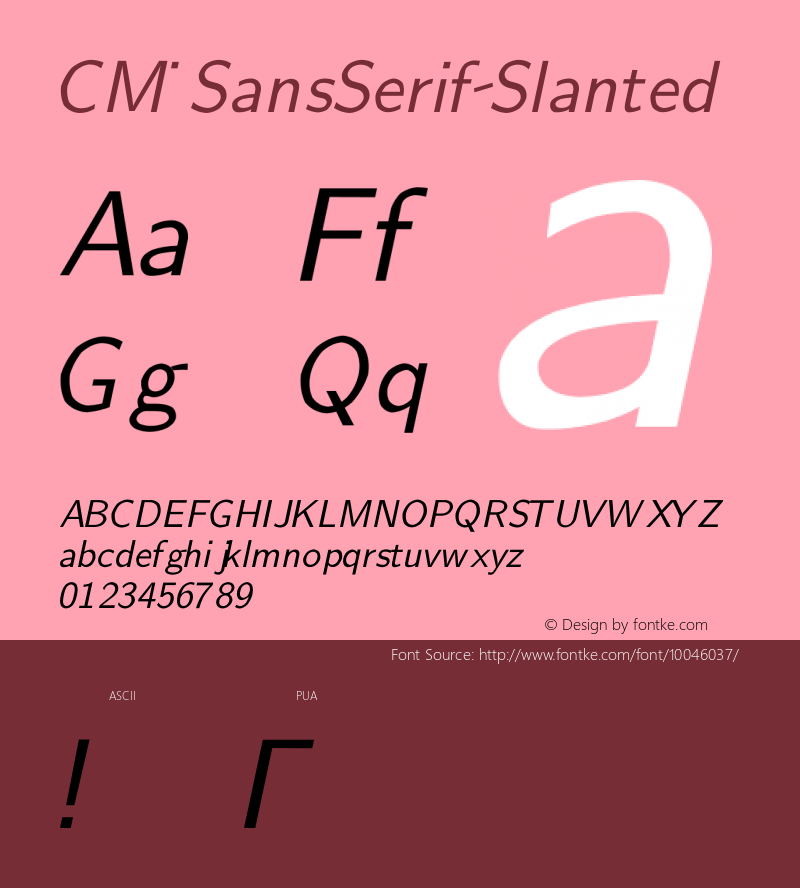 CM_SansSerif Slanted CMSSI图片样张