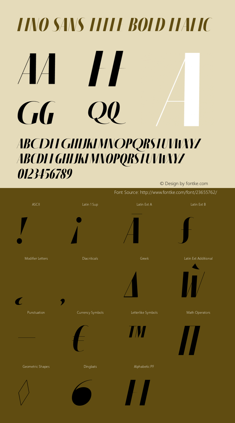 Fino Sans Title Bold Italic Version 1.012;PS 001.012;hotconv 1.0.88;makeotf.lib2.5.64775图片样张