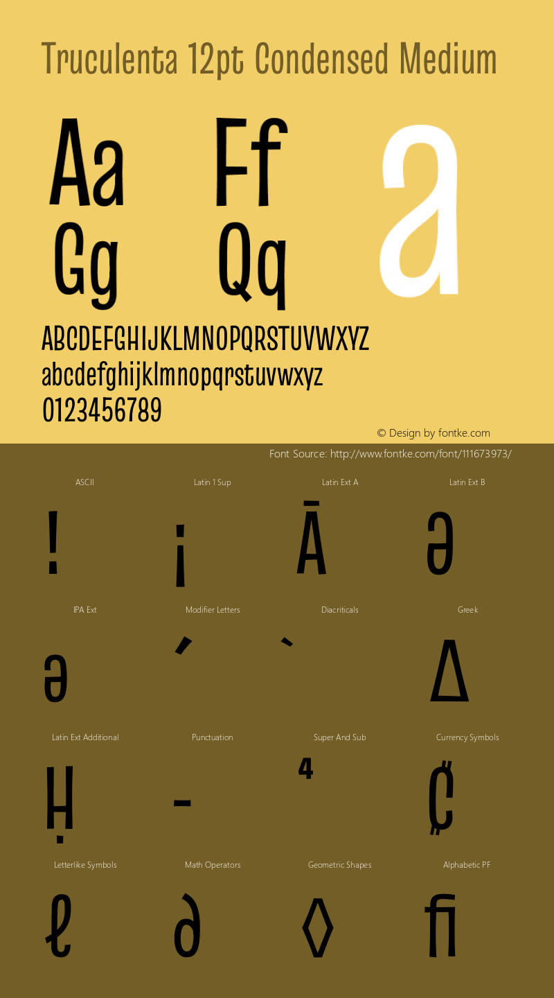 Truculenta 12pt Condensed Medium Version 1.002图片样张