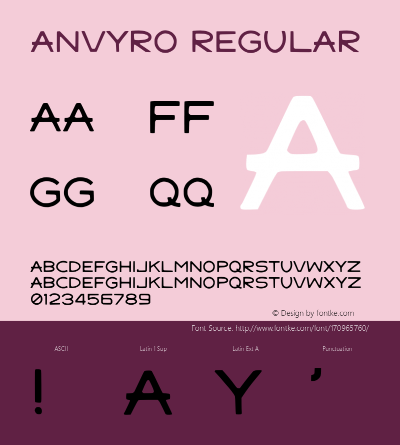 ANVYRO Version 1.002;Fontself Maker 3.5.4图片样张