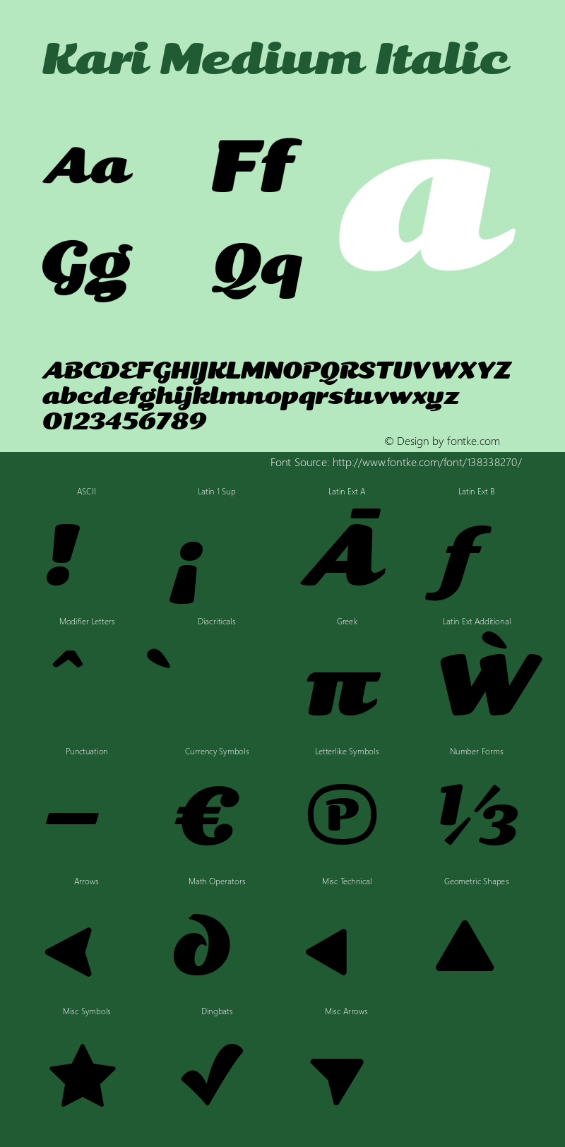 Kari Medium Italic 3.001图片样张