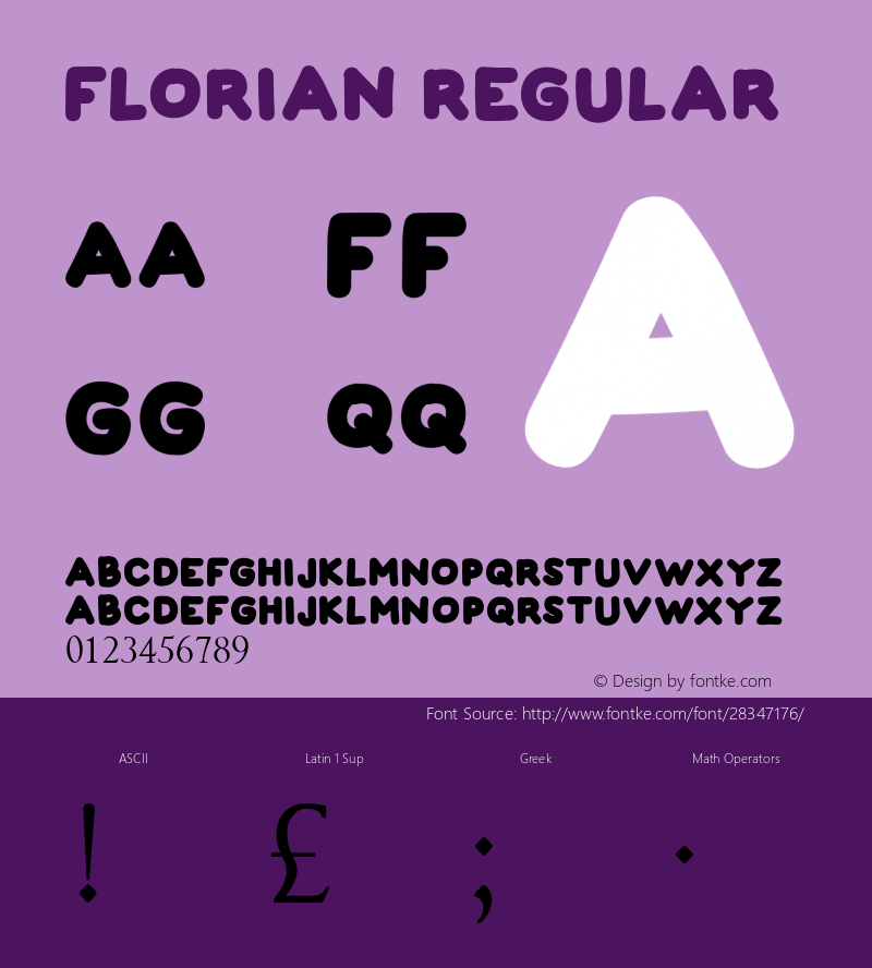FLORIAN Version 1.00;January 6, 2019;FontCreator 11.5.0.2430 64-bit图片样张