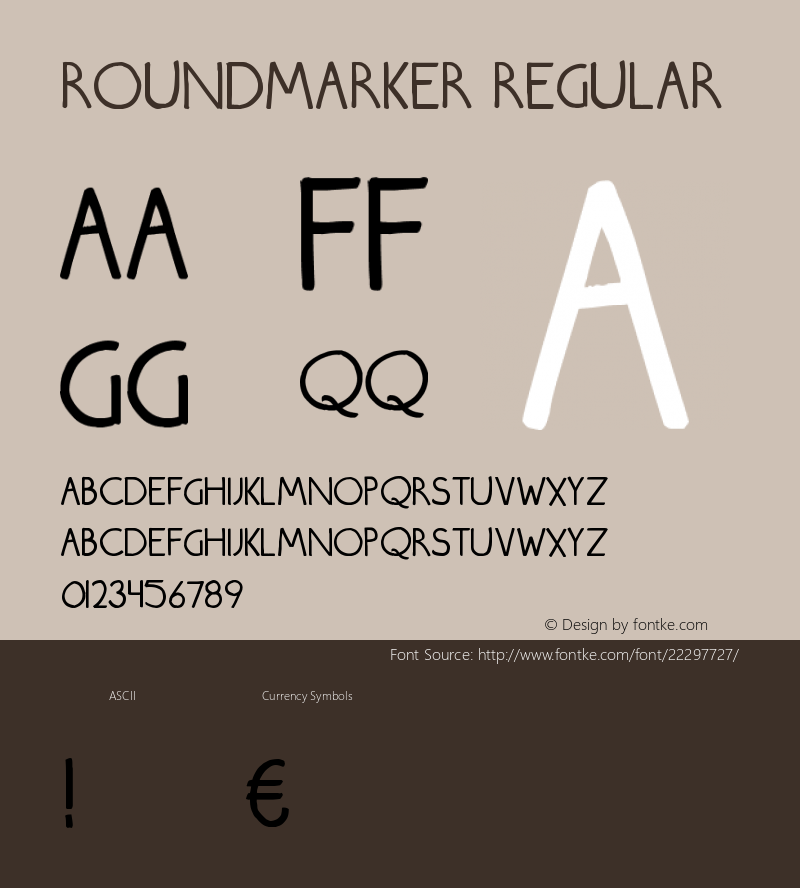 Roundmarker-Regular Version 1.000;PS 001.001;hotconv 1.0.56图片样张