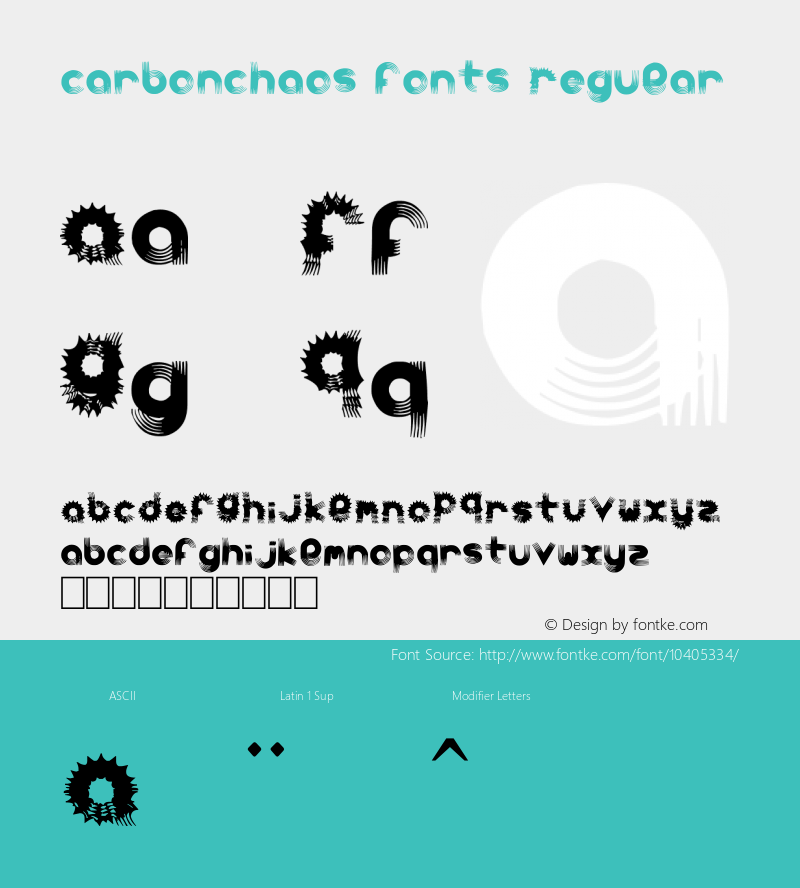 carbonchaos fonts Regular Version 1.00 May 22, 2011, initial release, www.yourfonts.com图片样张