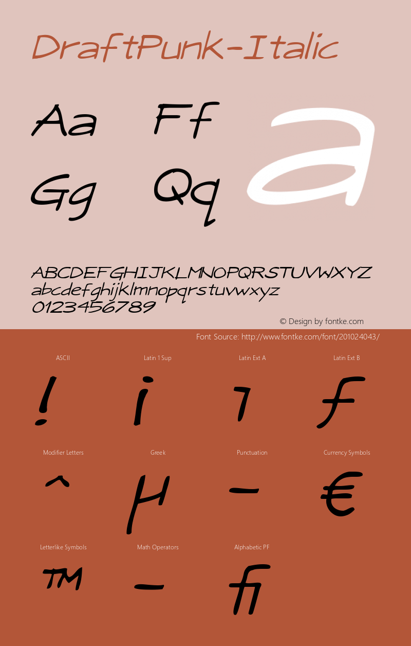 ☞DraftPunk Italic Version 1.000; ttfautohint (v1.5);com.myfonts.easy.adriprints.draft-punk.italic.wfkit2.version.3d6n图片样张