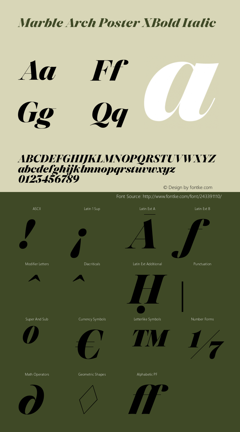 Marble Arch Poster XBold Italic Version 2.001图片样张