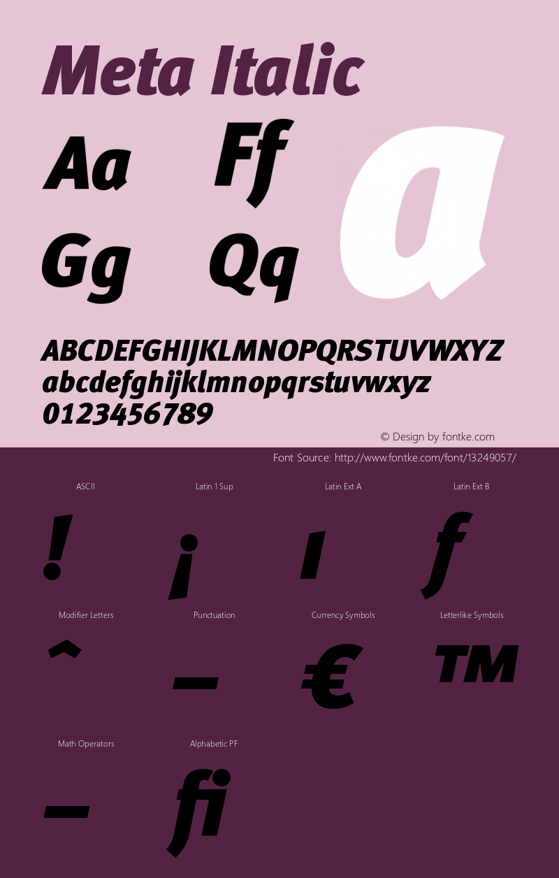 Meta Italic Version 004.301图片样张