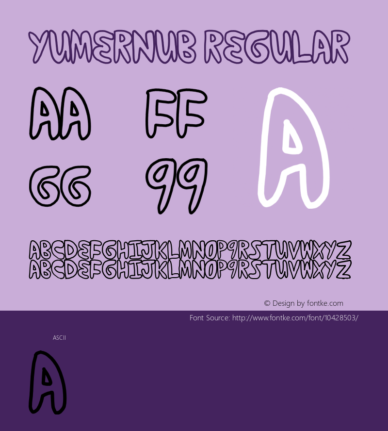 yumernub Regular Version 1.00 March 12, 2012, initial release图片样张