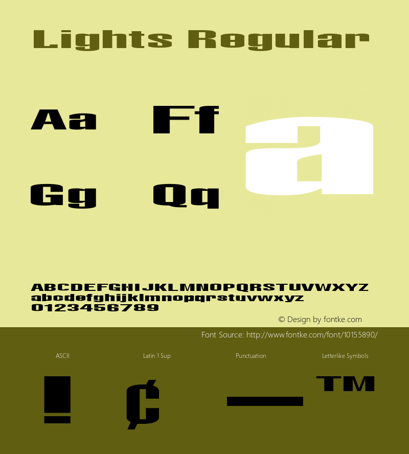 Lights Regular Altsys Fontographer 3.5  9/13/92图片样张