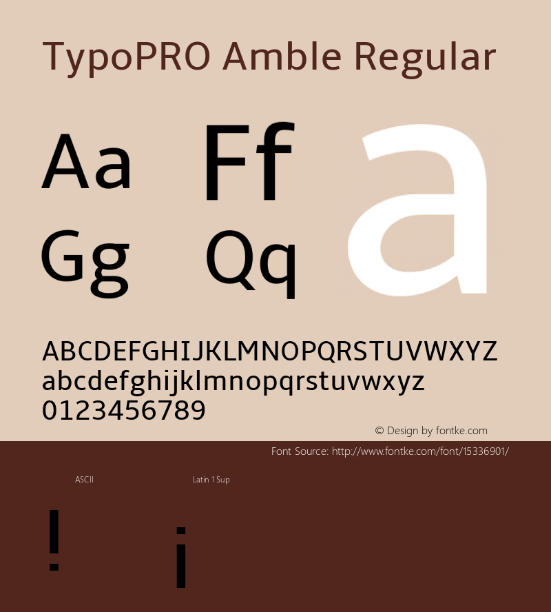 TypoPRO Amble Regular Version 1.00000; 2009图片样张