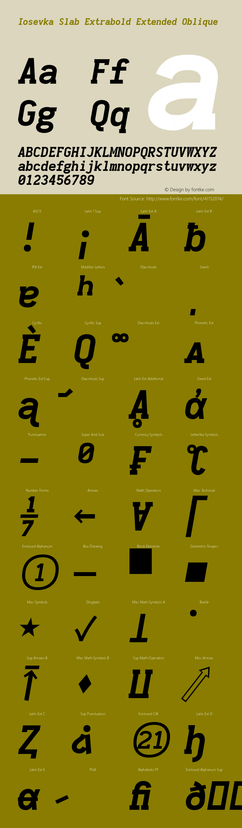 Iosevka Slab Extrabold Extended Oblique 2.3.1图片样张