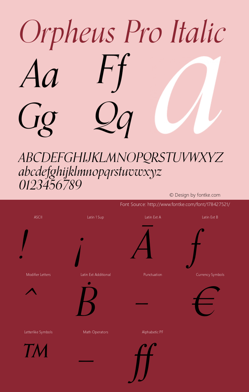 Orpheus Pro Italic Version 1.000图片样张