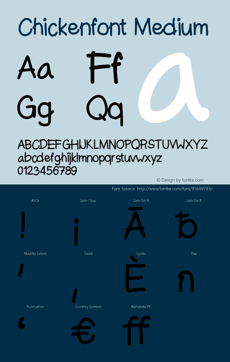 Chickenfont Version 001.000图片样张