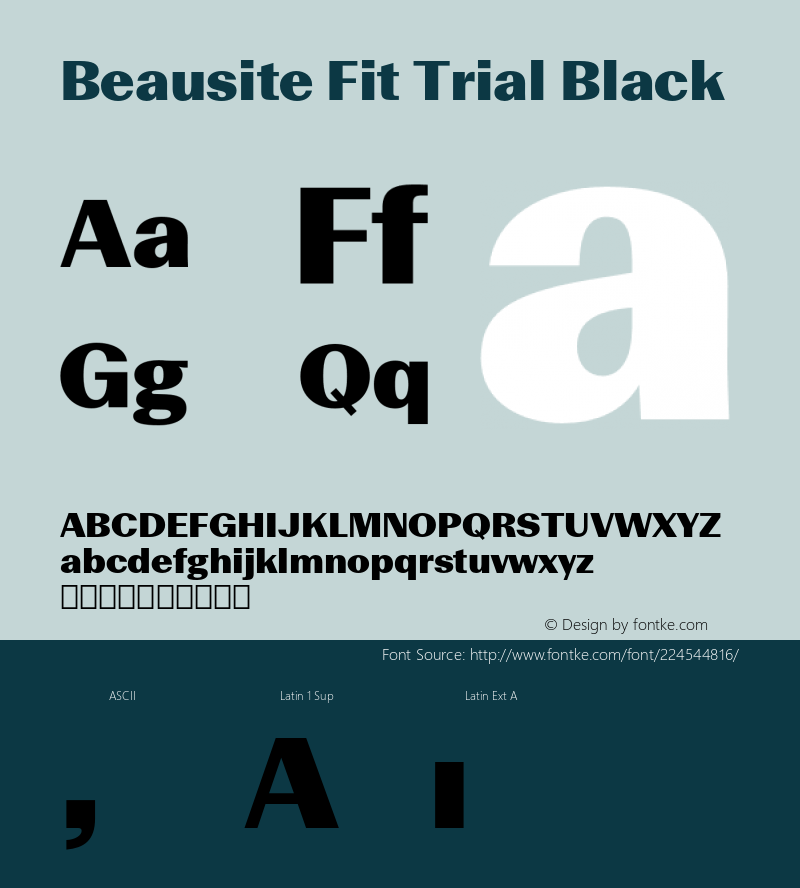Beausite Fit Trial Black Version 2.001;PS 2.1;hotconv 1.0.86;makeotf.lib2.5.63406图片样张