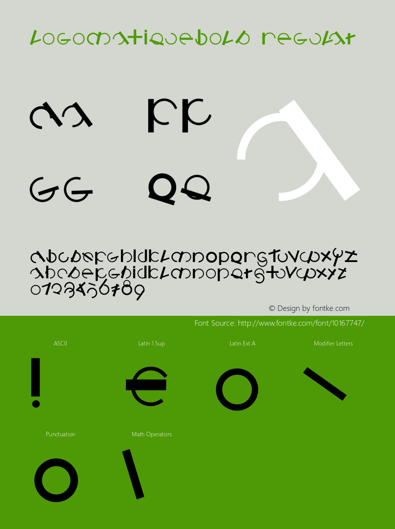 LogomatiqueBold Regular 1.0 2002-12-12图片样张