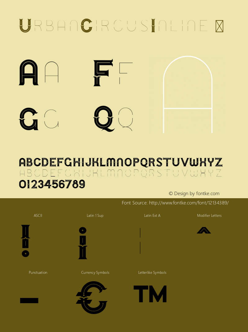 UrbanCircusInline ☞ Version 0.009;com.myfonts.chank.urban-circus.inline.wfkit2.43Qq图片样张